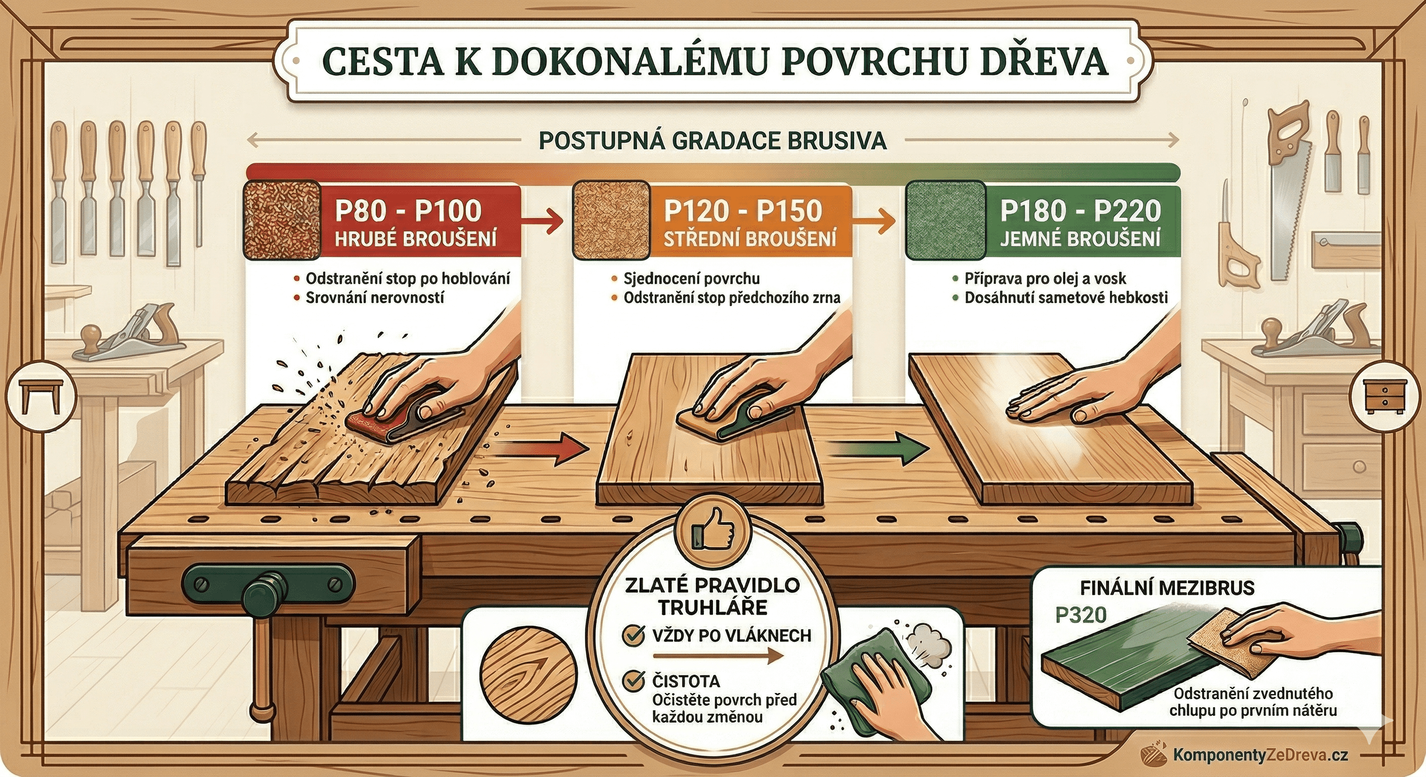 Broušení masivního dřeva: Klíč k dokonalé povrchové úpravě